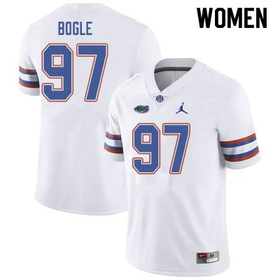 Women's Florida Gators #97 Khris Bogle NCAA Jordan Brand White Authentic Stitched College Football Jersey YHU1562MR